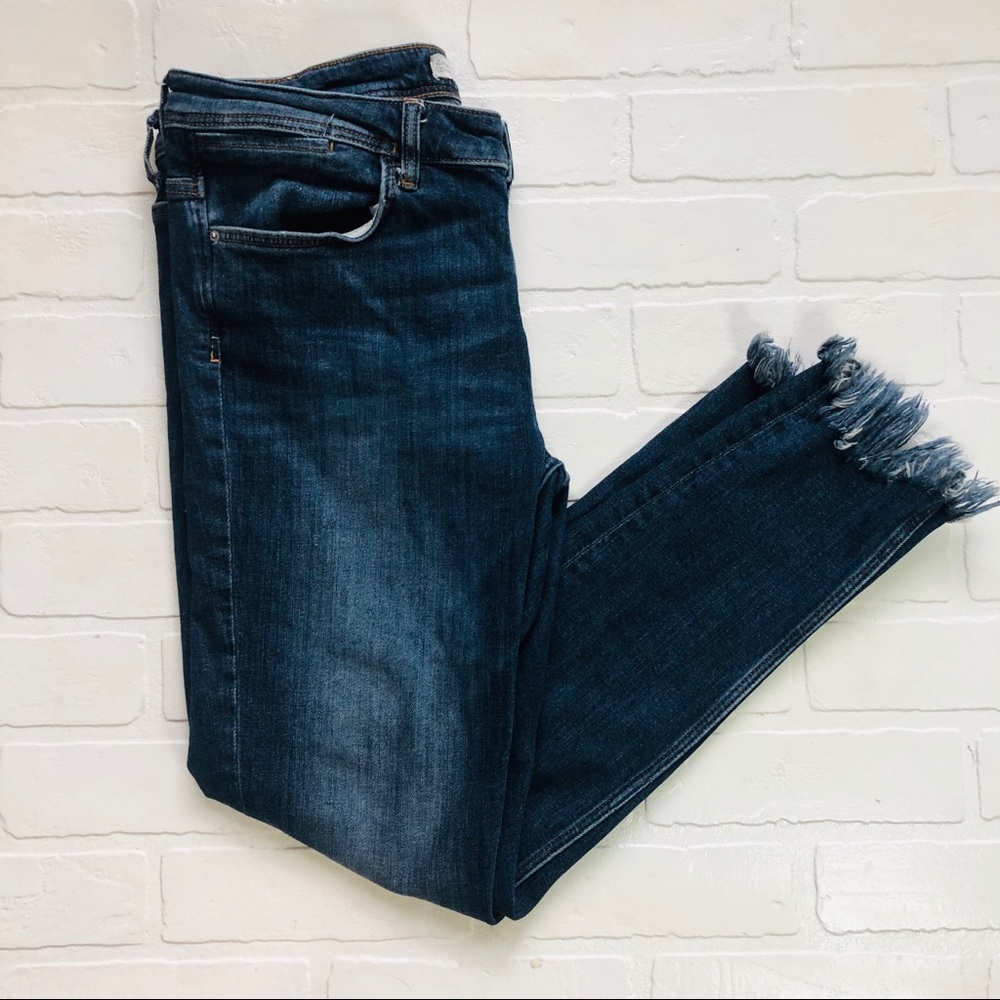 ZARA Basics Fringe Hem Cropped Jeans